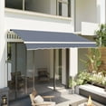 thumbnail image 2 of Outsunny Auvent Rétractable 12 Pieds x 8 Pieds Auvents de Patio Abri Pare-Soleil Gris, 2 of 10