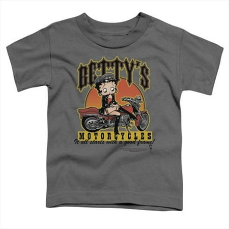 

Boop-Bettys Motorcycles - Short Sleeve Toddler Tee- Charcoal - Large 4T