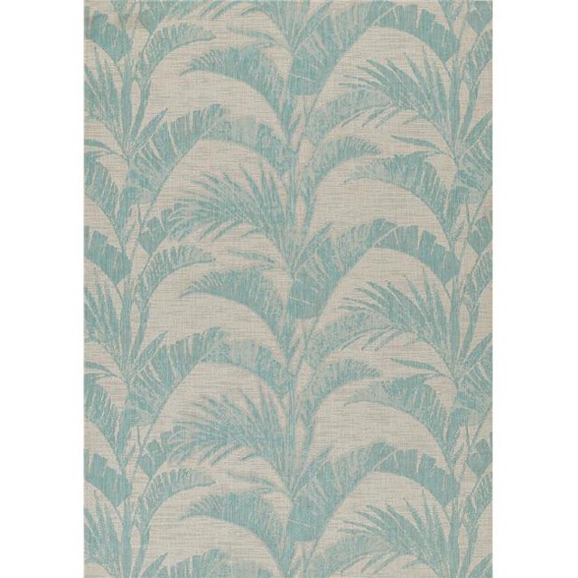 Momeni RIVRARV-01AQA4160 4 ft. 1 in. x 6 ft. Riviera Machine Made Transitional Rectangle Area Rug, Aqua