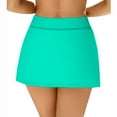 thumbnail image 4 of Attraco Women Swim Skirts High Waist Bathing Suit Bottoms Tummy Control Split Swimsuit Skirt Built in Swim Shorts, 4 of 8