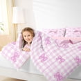 thumbnail image 3 of Erosebridal Pink Bow Full Size Comforter Sets For Girls,Cute Letter X Personalized Initial Bedding Sets,Pink Reversible,3pcs, 3 of 7