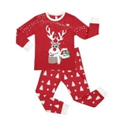 Attraco Children Kid's Christmas Long Sleeve Pajama Sets Cotton Child Halloween Sleepwear 2 Piece
