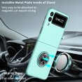 thumbnail image 4 of Dteck with Samsung Galaxy Z Flip 3 Ring Holder Case Heavy Duty Rubber Bumper Non-Slip Grip Magnetic Kicstand Hybrid Shockproof Slim Thin Protection Phone Case for Galaxy z flip 3 5G,Skyblue, 4 of 9
