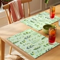 thumbnail image 4 of Green Leaves Placemats Set of 4 Summer Botanical Farmhouse Leaf Place Mats Indoor Wipeable Table Mats Washable Cloth Dining Table Placemats for Kitchen Holiday Party Home Decor 13x19 Inch, 4 of 9