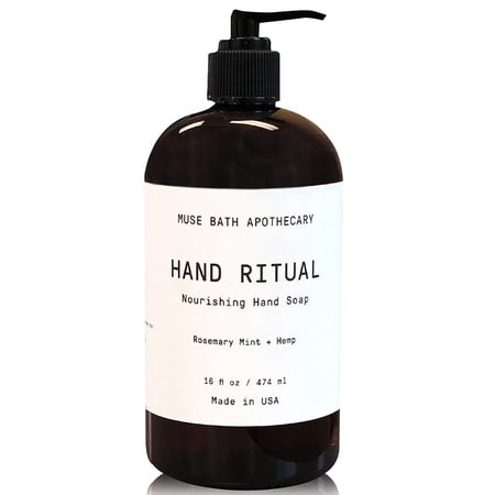 Muse Apothecary Hand Ritual Luxury Aromatherapy Liquid Hand Soap, Rosemary Mint & Hemp, 16 Oz