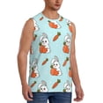 thumbnail image 2 of Fotbe Men's Rabbit Is Eating Carrots Print Men's Sleeveless Muscle Tank Tops Casual T-Shirts for Gym Workout Beach-X-Large, 2 of 8