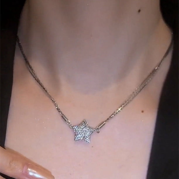 Xihbxyly Ofertas Del Prime Day Collares de Trescapas, Bola Redondas, Incrustaciones de Diamantes, Metales, Frío y Diamantes, Magnéticos, Elegantes y Elegantes, Collares de Cadáver y Temperamentos.