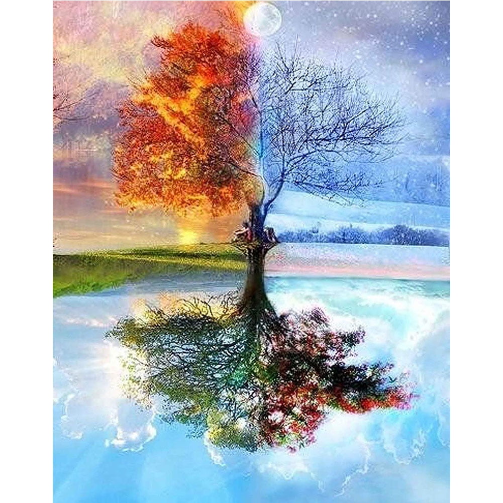 MOTOCO Full Drill DIY 5D Diamond Painting Embroidery Cross Crafts Stitch Kit Home Decor（A:Landscape） 