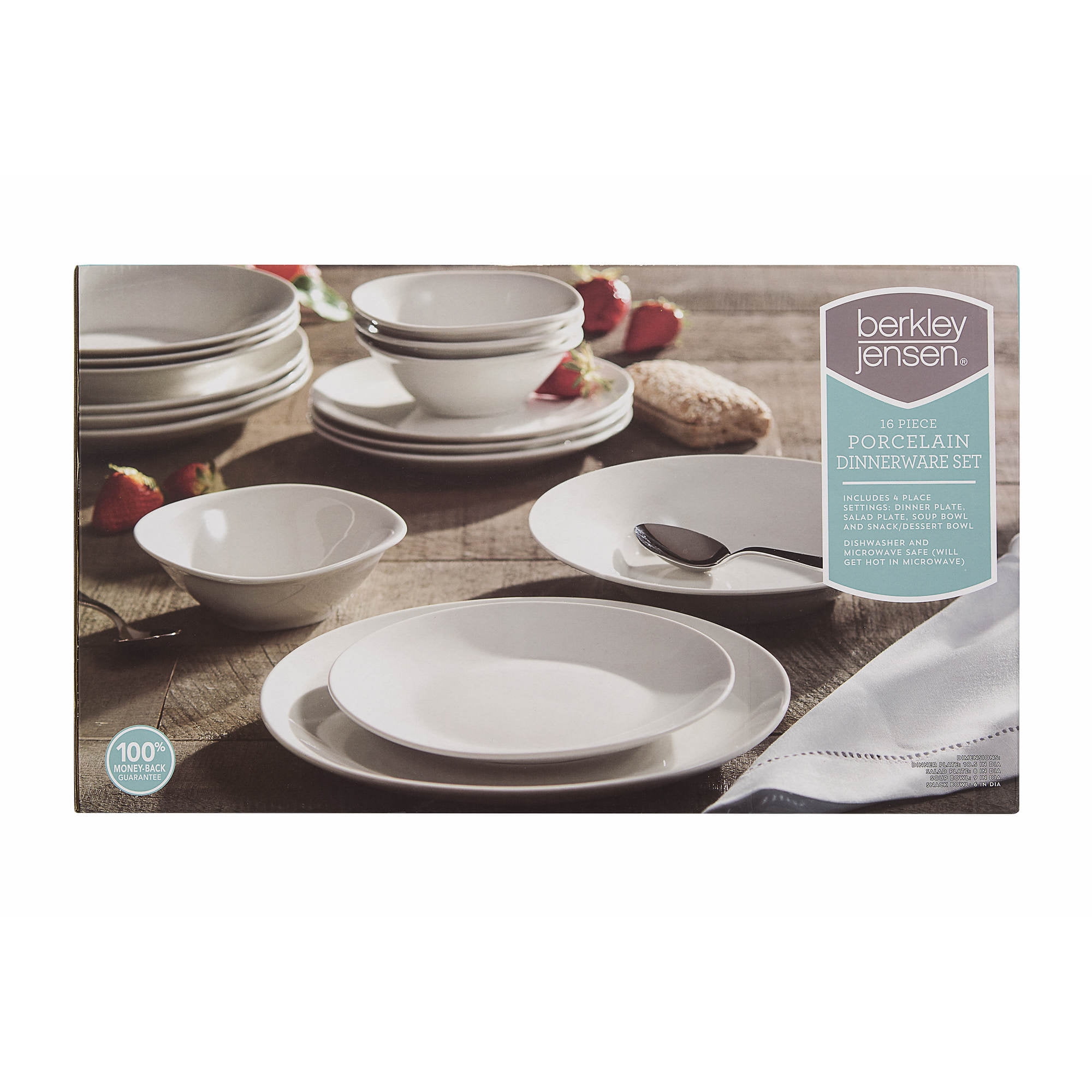 Berkley Jensen 16Pc. Porcelain Dinnerware Set