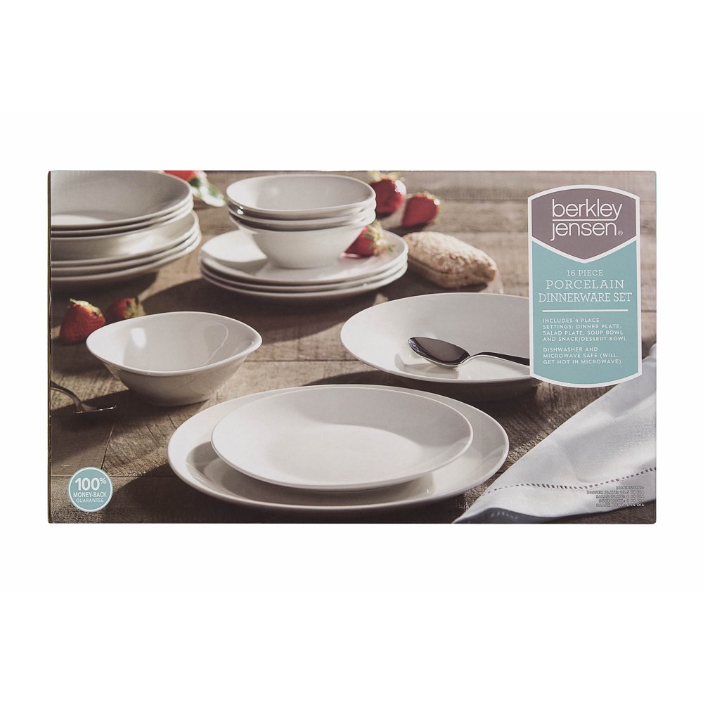 Berkley Jensen 16Pc. Porcelain Dinnerware Set