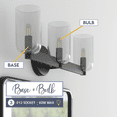 thumbnail image 5 of Prominence Home Hansley Matte Black 3-Light Vanity with Clear Glass, 5 of 15