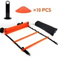 thumbnail image 1 of Kit de entrenamiento de agilidad y velocidad, escalera plana de 5,8 m, 10 conos de disco para entrenamiento atlético., 1 of 9