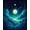 Navy Blue Teal Gold, Pattern 4, variant on ODIKA System Galaxy Celestial Bodies Orbital Path Astronomy Poster Stain Resistant Low Profile for Dorm Room, Small Living Apartment