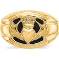 thumbnail image 6 of 14K Yellow Gold Aa Diamond And Onyx Mens Claddagh Ring (Size 10) Made In United States y4142aa, 6 of 6