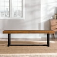 thumbnail image 2 of Walker Edison Modern Farmhouse Solid Wood Dining Bench, Barnwood, 2 of 13