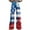 H, variant on Women's 4 of July Print Pants High Waist Wide Leg Button Down Casual Denim Look Trousers