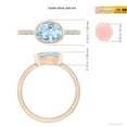 thumbnail image 5 of ANGARA Natural Bezel-Set Oval 1 ct Aquamarine and Diamond Ring in 14K Rose Gold for Women (Size-8x6mm) | March Birthstone, Birthday, Anniversary, Jewelry Gift for Women | Natural Aquamarine Ring, 5 of 10