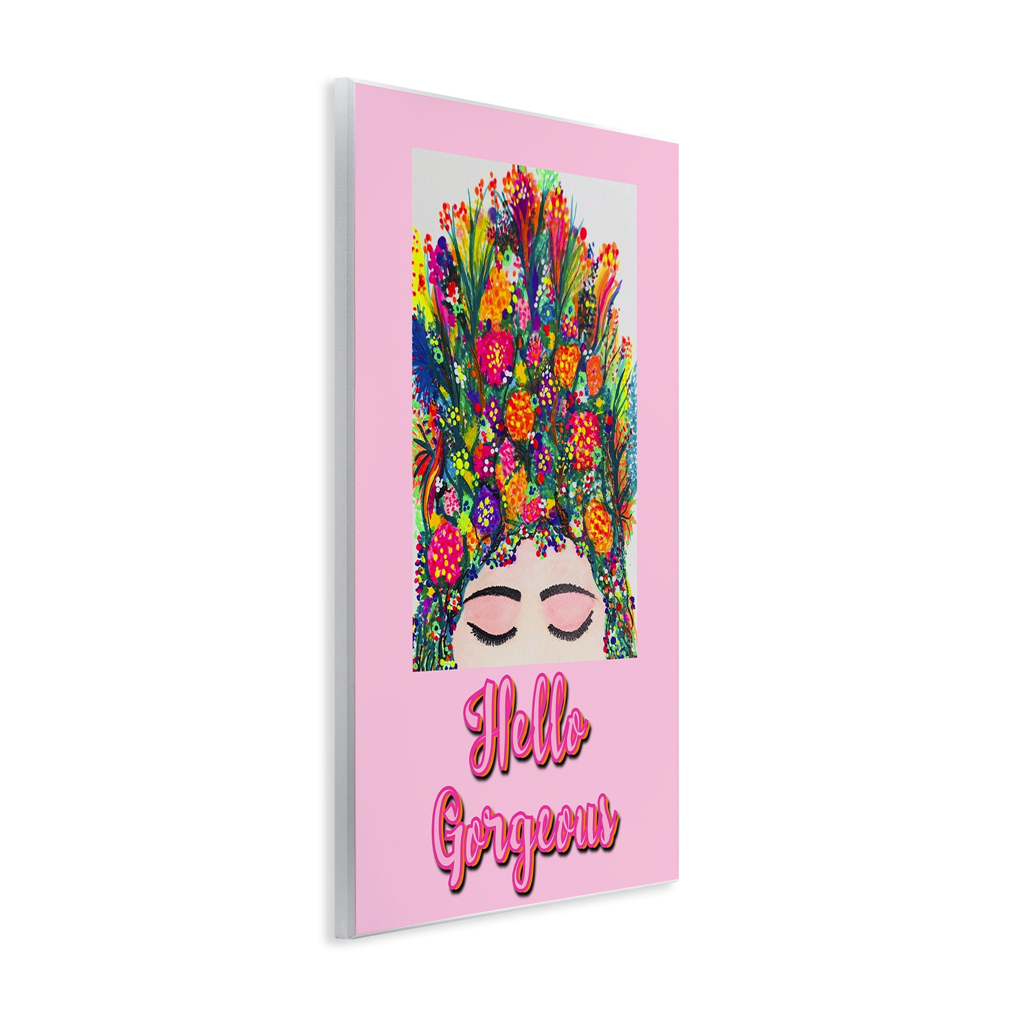 Stupell Industries Hello Gorgeous Floral Woman Wall Plaque Art, design by Pooja Dave