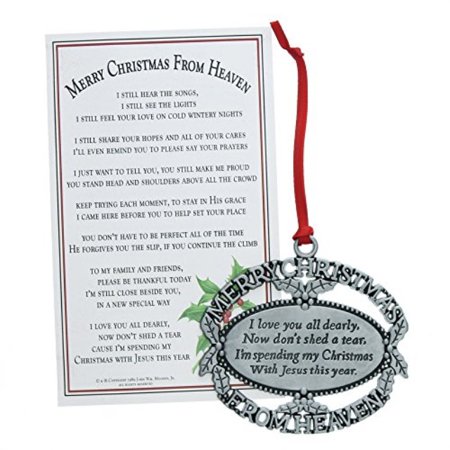 merry christmas from heaven pewter finish keepsake memorial ornament