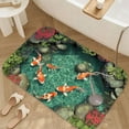 thumbnail image 3 of 1pc Koi Fish in a Pond Absorbent Non-Slip Bathroom Thickened Flannel Rug Decor,Soft,Quick Drying,Suitable For Indoor/outdoor Use,Bathrooms,Bedrooms,Kitchens,Terrace,Laundry Rooms,16"x24", 3 of 9