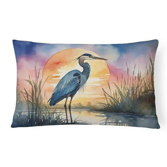 Carolines Treasures DAC7503PW1216 16 x 12 in. Blue Heron Setting Sun Throw Pillow