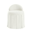 thumbnail image 2 of Rustic Manor Merle Rectangular Linen Slipcover Plywood Vanity Stool, Cream White, 2 of 8