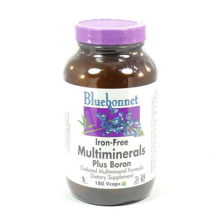 Fer multi minéraux gratuit par Bluebonnet - 180 capsules végétariennes