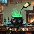 thumbnail image 6 of Floating Potion Cauldron Halloween Decorations,Cauldron Halloween Decor with Magic Floating Potion Bottles Fog Diffuser Spooky,Witches Cauldrons Cauldron Diffuser Halloween Black Witch Pot, 6 of 9