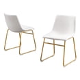 thumbnail image 3 of Minimal Coffee Faux Leather Side Chairs (Set of 2), 3 of 5
