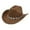 Brown, variant on Western Cowboy Hat For Men And Women Style With Metal Drops Net Design Chain For Parties And Fashion Events Fedoras for Toddlers