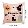 thumbnail image 3 of AuroraX 18x18 Inch Throw Pillow Covers Pink Decorative Halloween Ghost Pillow Covers Minimalist Pumpkin Hypoallergenic Indoor Cushion Cover Livingroom,Room Decor, 3 of 6