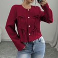 thumbnail image 2 of Elegant Knit Cardigan Sweater Long Sleeve Open Front Casual Lightweight Outerwear For Autumn Season Cardigan Sweaters for Women, 2 of 2
