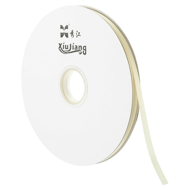 Unique Bargains 0.28' x 100 Yards Double Face Decorate Crafts Roll Satin Ribbon Candle White