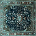thumbnail image 1 of Ahgly Company Indoor Square Persian Light Blue Traditional Area Rugs, 4' Square, 1 of 4