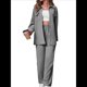 thumbnail image 3 of Conjunto de Dos Piezas de Punto para Mujer: Chaqueta de Larga con Botones y Pantalón Recto. Gris S, 3 of 8