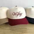 thumbnail image 4 of Embroidered Wifey Two-Toned Trucker Hat | Wife Trucker Hat | Bride Baseball Hat | Bachelorette | Gift for Her | Anniversary Gift | CCTHW1, 4 of 5