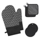 thumbnail image 1 of Juego de Guantes para Horno Guantes para Sujetar Ollas Resistentes Al 300 °C Guantes para Horno Guantes de Cocina Antideslizantes de Silicona y AlgodóN Negros, 1 of 8