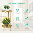 thumbnail image 4 of Costway 2 Tier Metal Plant Stand Mid Century Modern Stand w/2 Metal Tray Gold, 4 of 10