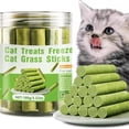 thumbnail image 2 of Freeze-Dried Cat Grass Sticks, Cat Dental Chew Treats - 1 Jar (16 Pieces), 100g, Natural Grass for Teeth Cleaning, Crunchy Texture - For Cats, Kittens, Indoor Cats, Daily Chewing, 2 of 9