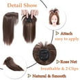 thumbnail image 2 of MY-LADY Synthetic Hair Topper with 3D Air Bangs Clip in Top Extensions Closure Hair Piece for Women medium brown, 2 of 8