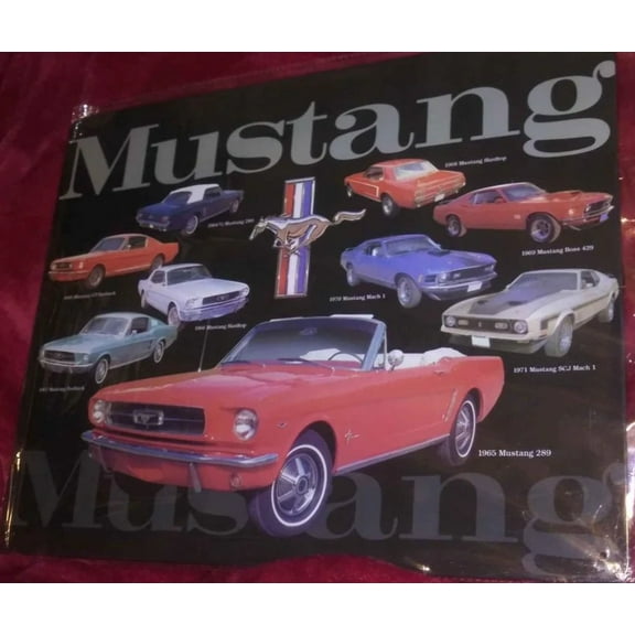 9 Different Models of Mustangs Tin Metal Sign