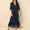 Dark Blue, variant on Women's Sequin Glitter 3/4 Sleeve Dress Sexy V Neck Dress Long Belt Elegant Maxi Wedding Party Dress