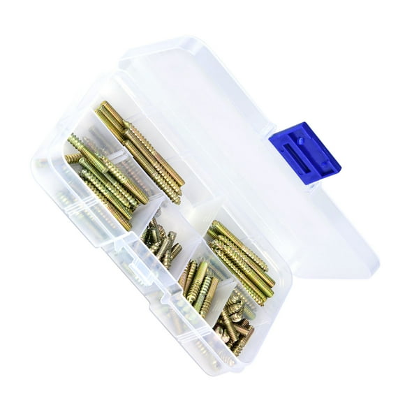 Premium Iron Dowel Screws, 110pcs Zinc Plated Woodworking Connector Screw Set, Different Sizes for Furniture Assembly, Convenient Carry and Storage