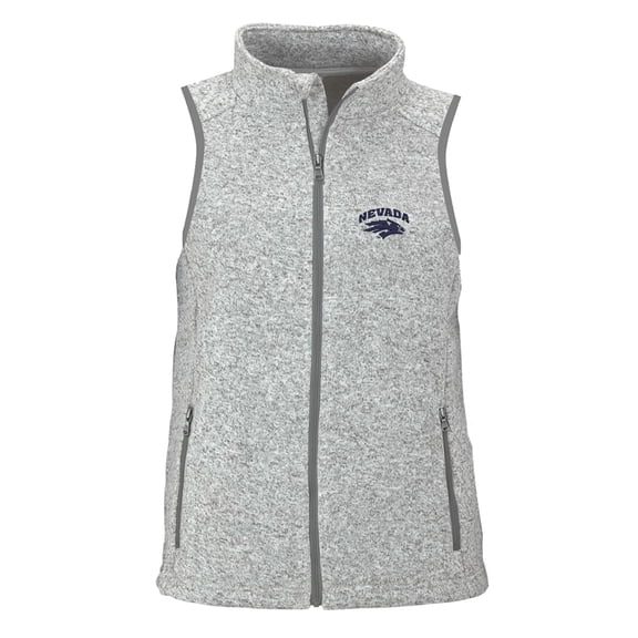 Women's Heather Gray Nevada Wolf Pack Summit Fleece Full Zip Sweater Vest