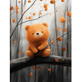 thumbnail image 1 of Qisvanset 12x16 Inch Fishing Bear Canvas Wall Art, Bright Cartoon Illustration Art Kids Bedroom Wall Decor, 1 of 8
