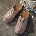 thumbnail image 5 of Mules Sandals for Women Thick Sot Sole Retro Hollow out Slip on Slides Casual Lightweight Nonslip Orthopedic Walking Shoes Pink Size 7.5, 5 of 7