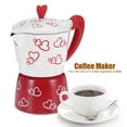thumbnail image 2 of Leylor Cafetière - Machine à café Expresso Durable en Aluminium(Red Heart Large), 2 of 13