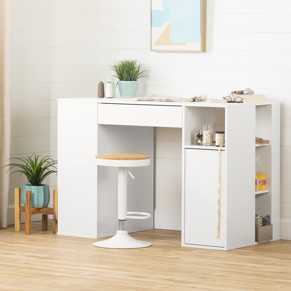 South Shore, Crea Counter-Height Craft Table, Indoor Use, in Pure White