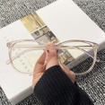 thumbnail image 4 of Transparent Glasses Women Men Retro Anti Blue Light Computer Eye Glasses Girls Clear Eyeglasses Large Frame Optical Spectacles Clear, 4 of 6