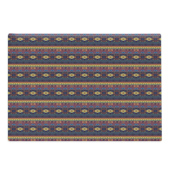 Ethnic Cutting Board, Inspired Repeating Folkloric Pattern with Colorful Traditional Motifs, Decorative Tempered Glass Cutting and Serving Board, in 3 Sizes, by Ambesonne